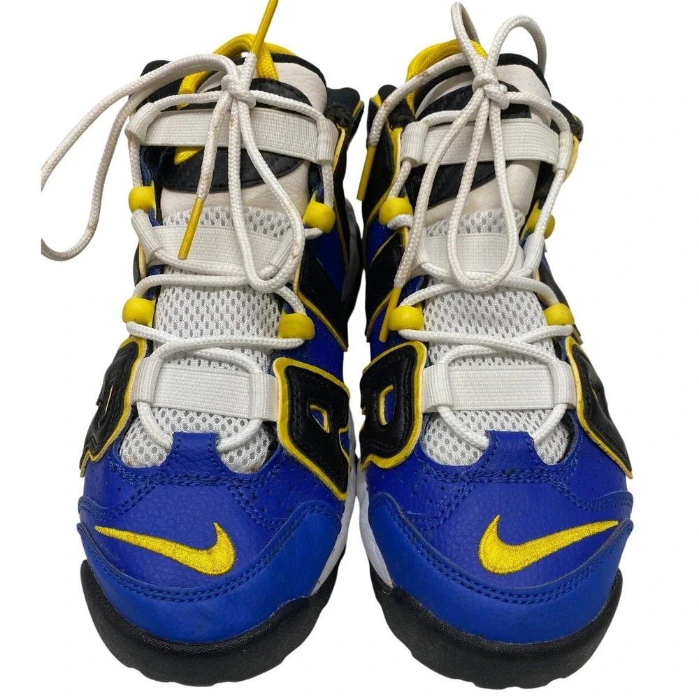 Nike Air More Uptempo Basketball Shoes‎ Blue Yellow Black Retro Youth 5.5Y